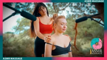 ASMR Neck and Shoulders Massage in Forest by Sabina
