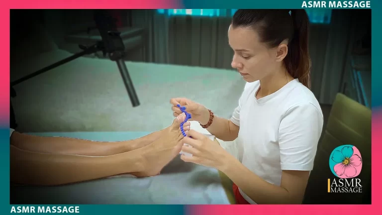 Relaxing Foot Massage ASMR with Blue Beads