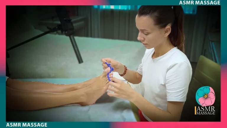 Relaxing Foot Massage ASMR with Blue Beads by Adel